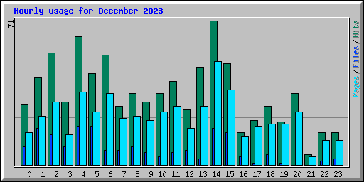 Hourly usage for December 2023