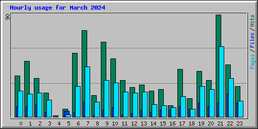Hourly usage for March 2024