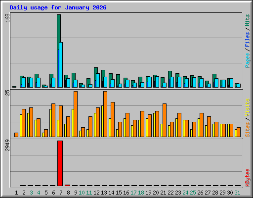 Daily usage for January 2026