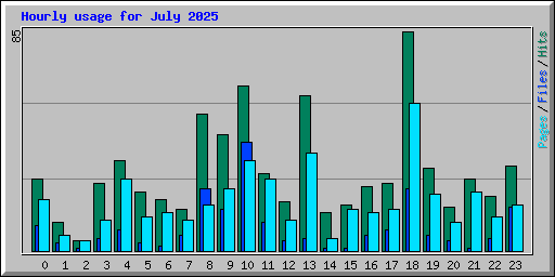 Hourly usage for July 2025